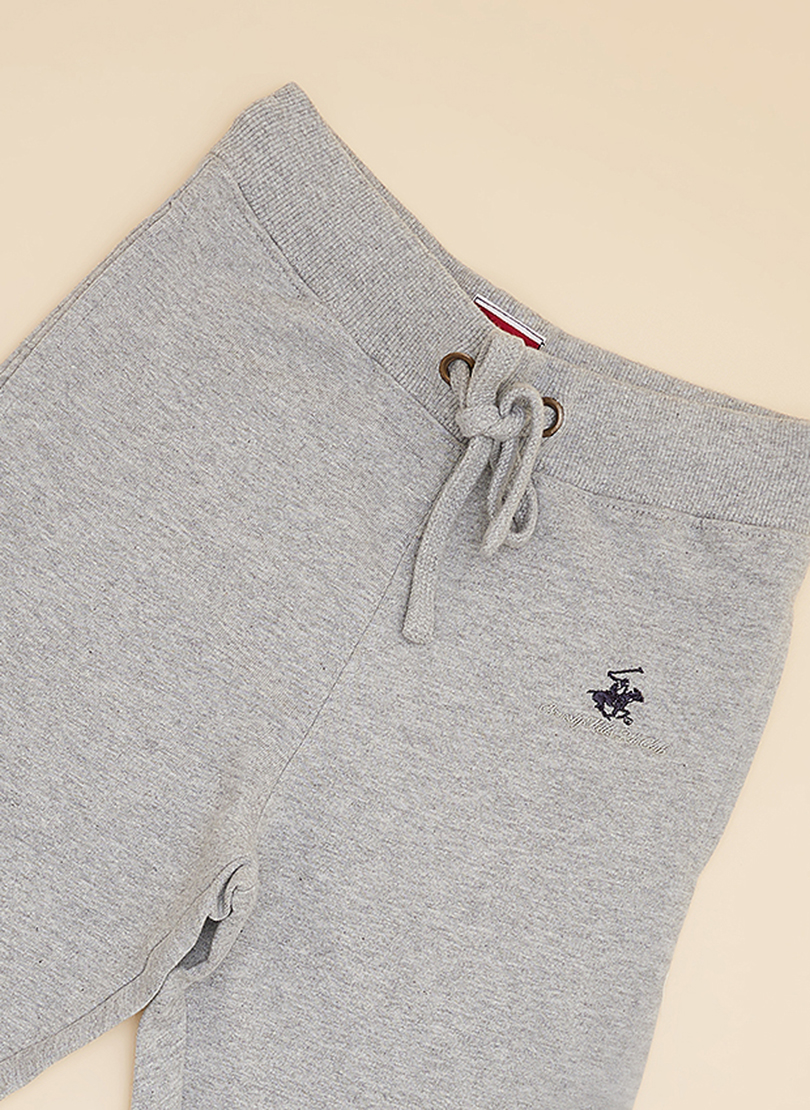 Logo Embroidered Drawstring Waist Joggers