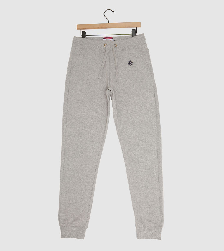 Logo Embroidered Drawstring Waist Joggers