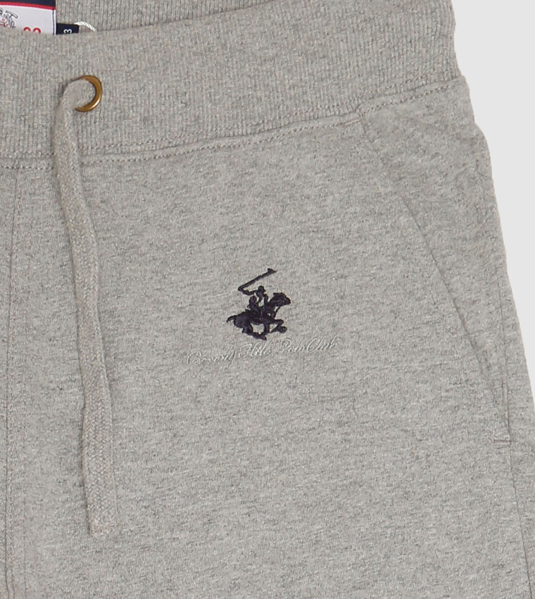 Logo Embroidered Drawstring Waist Joggers
