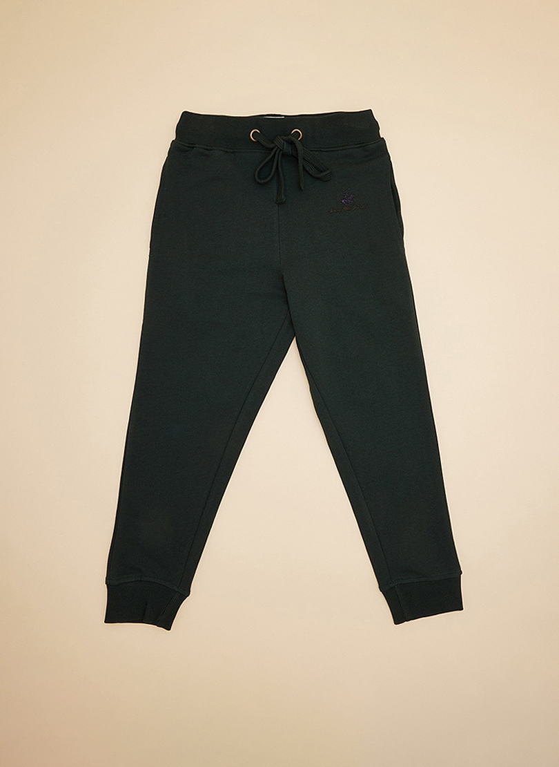 Logo Embroidered Drawstring Waist Joggers