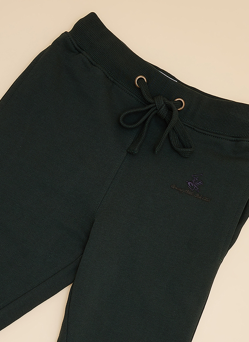 Logo Embroidered Drawstring Waist Joggers