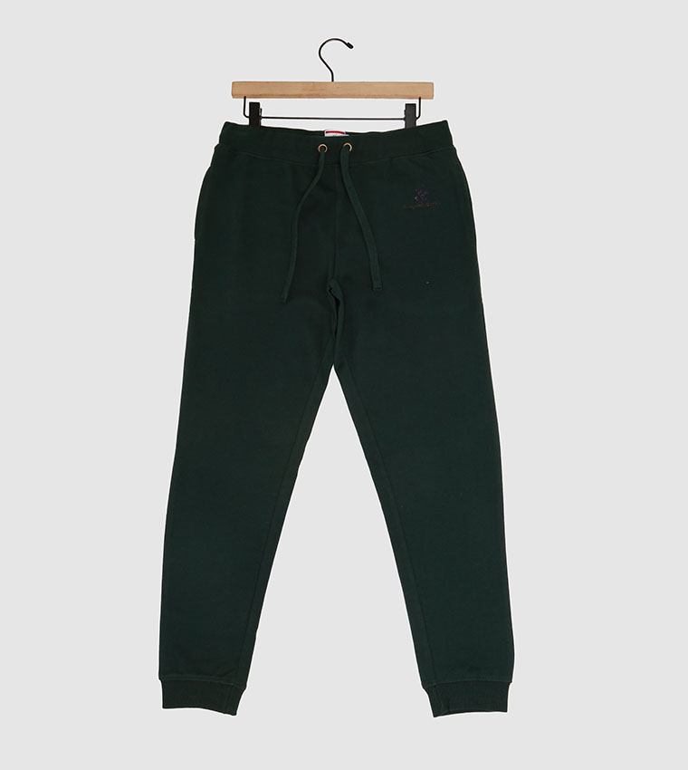 Logo Embroidered Drawstring Waist Joggers