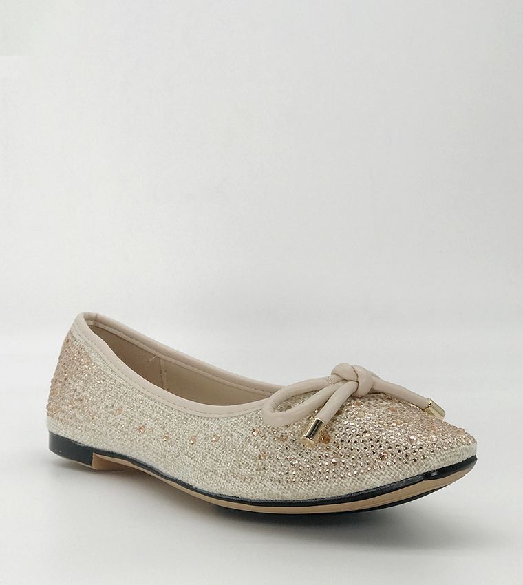 Embellished Square Toe Ballerinas