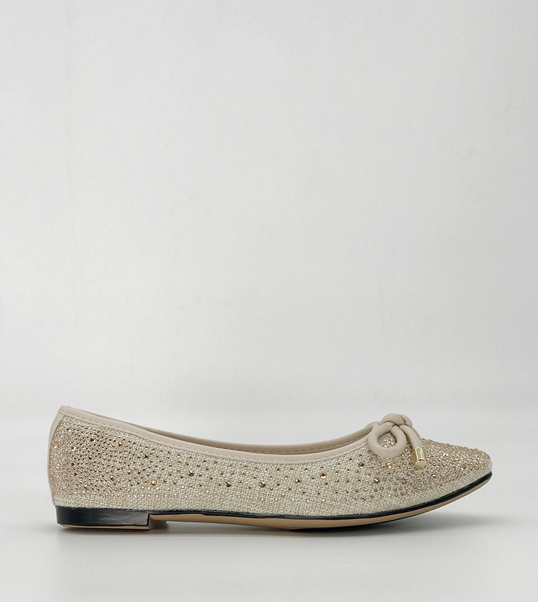 Embellished Square Toe Ballerinas