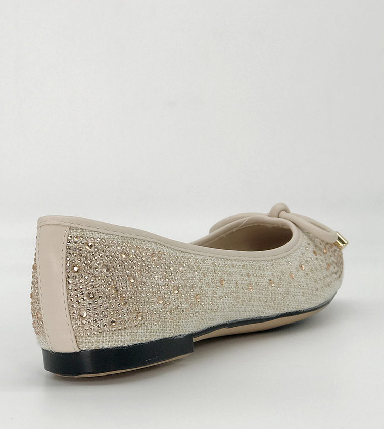 Embellished Square Toe Ballerinas