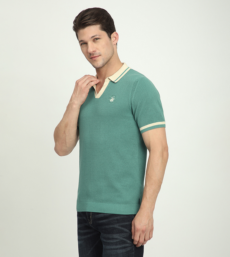 Logo Embroidered Short Sleeves Polo T-Shirt