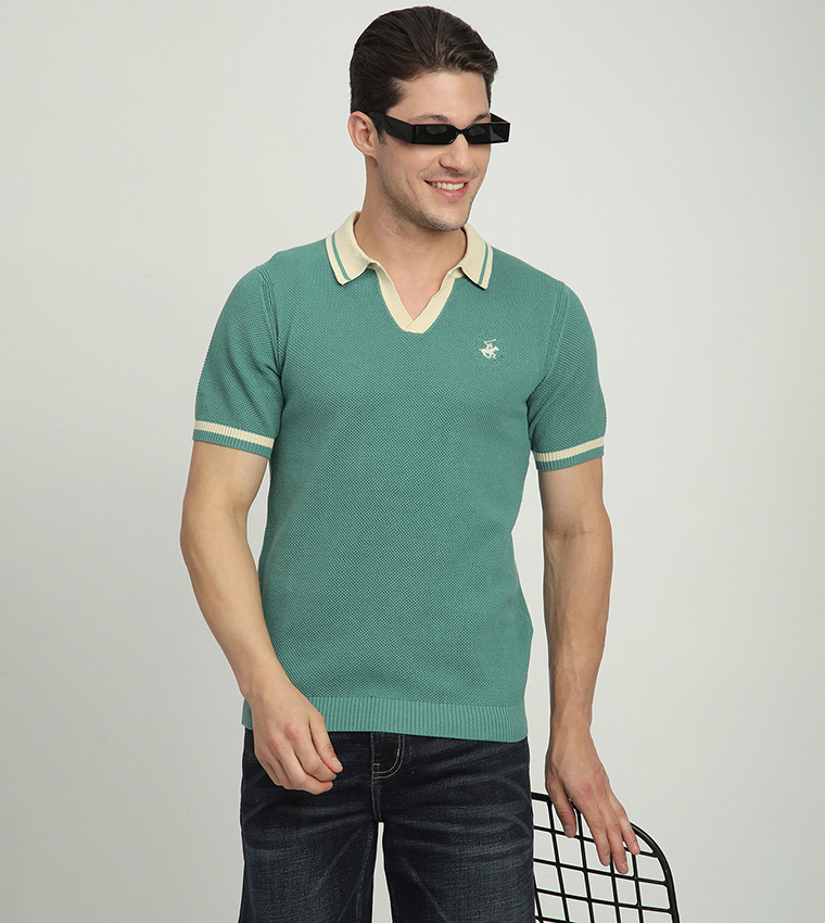 Logo Embroidered Short Sleeves Polo T-Shirt