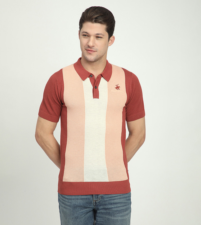 Color Block Short Sleeves Polo T-Shirt