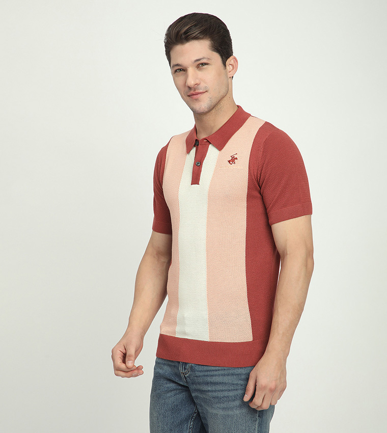 Color Block Short Sleeves Polo T-Shirt