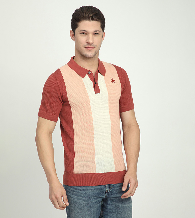 Color Block Short Sleeves Polo T-Shirt