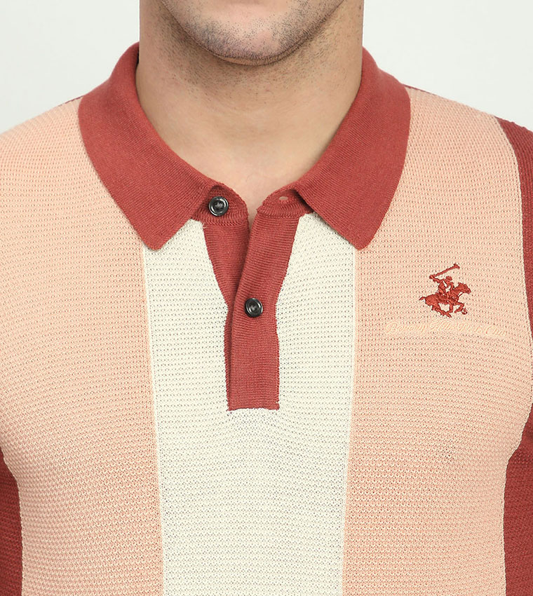 Color Block Short Sleeves Polo T-Shirt