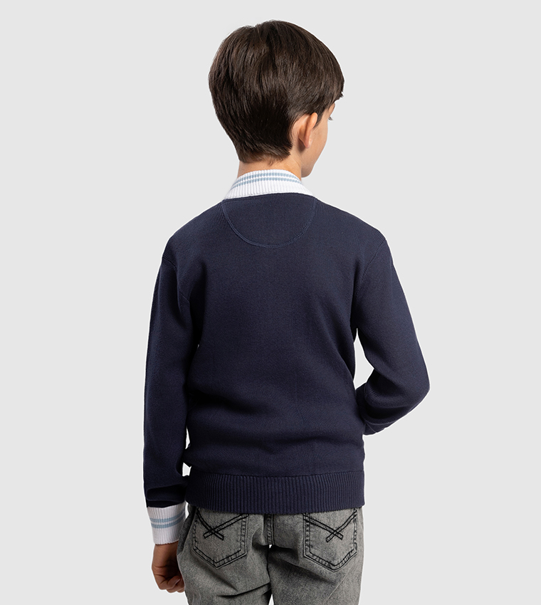 Logo Embroidered Zip-Through Cardigan