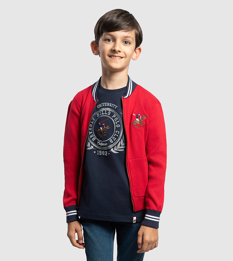 Logo Embroidered Zip-Through Cardigan