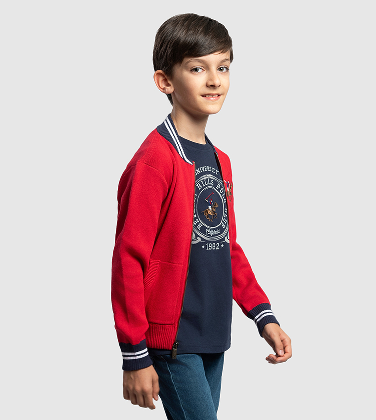Logo Embroidered Zip-Through Cardigan