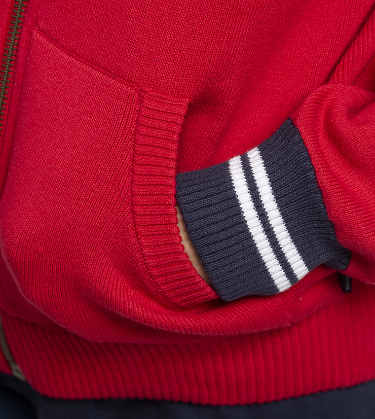 Logo Embroidered Zip-Through Cardigan