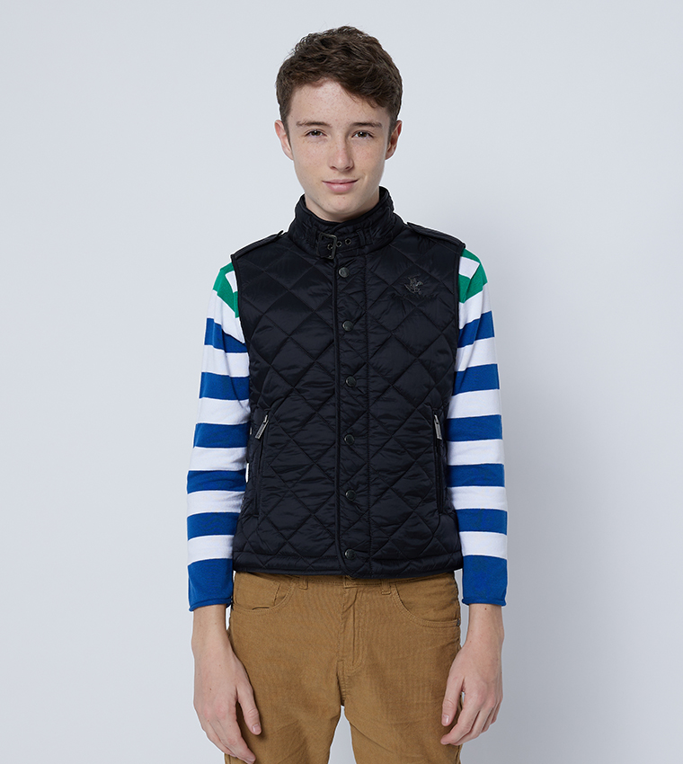 Quilted Logo Embroidered Vest