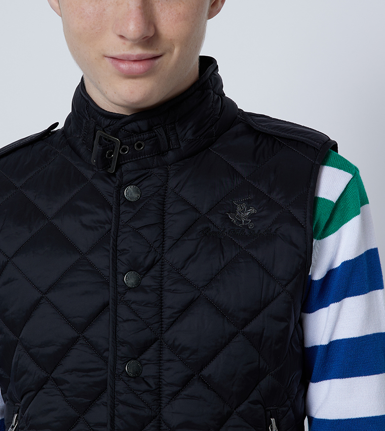 Quilted Logo Embroidered Vest