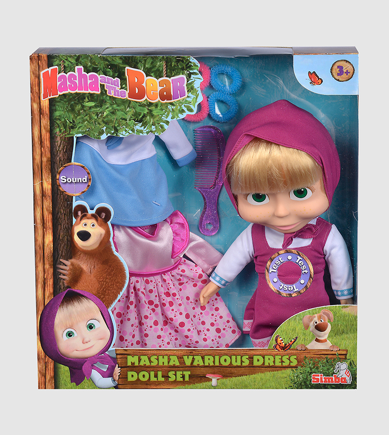 Masha Doll with 2 Extra Dresses, 30cm