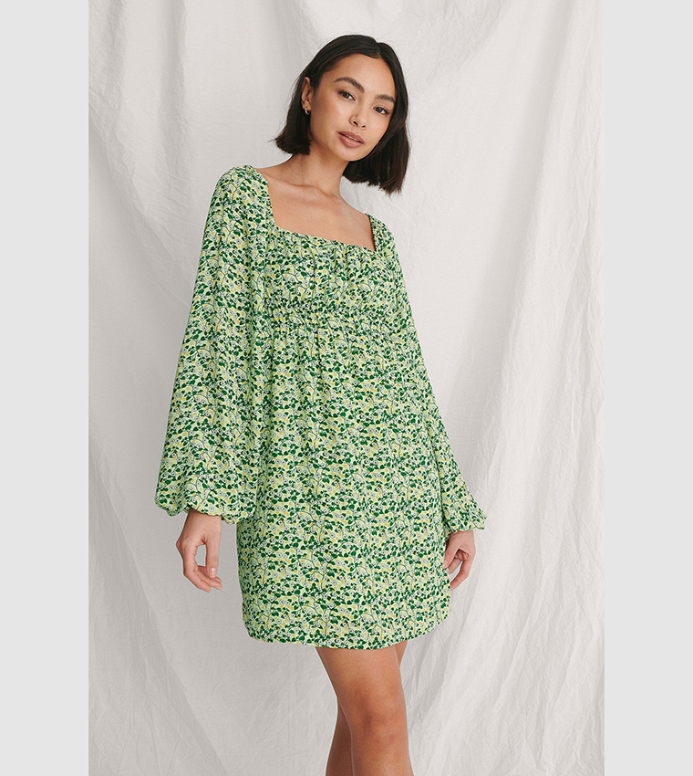 Green flower dress hotsell