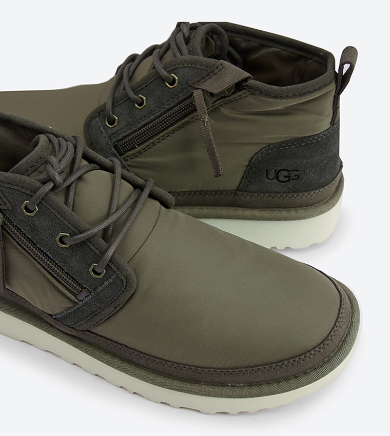 Neumel Zip Details Lace Up Closure Sneakers - Green