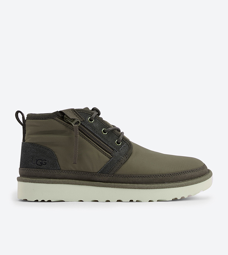 Neumel Zip Details Lace Up Closure Sneakers - Green