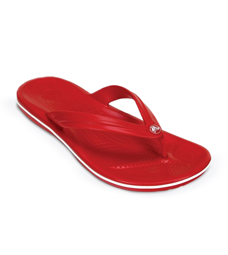 Crocband Open Toe Brand Detail Flip Flop Red