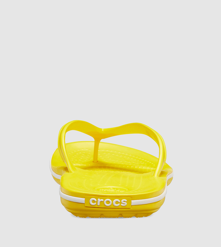 Yellow croc flip flops hot sale