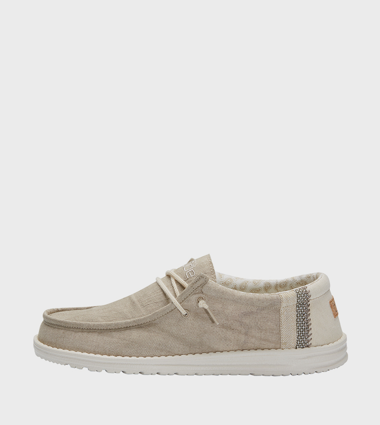 Wally Linen Color Block Slip-On Shoes