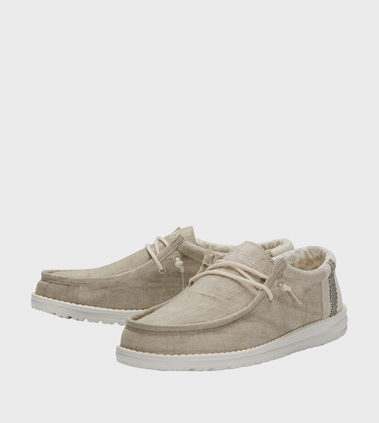 Wally Linen Color Block Slip-On Shoes