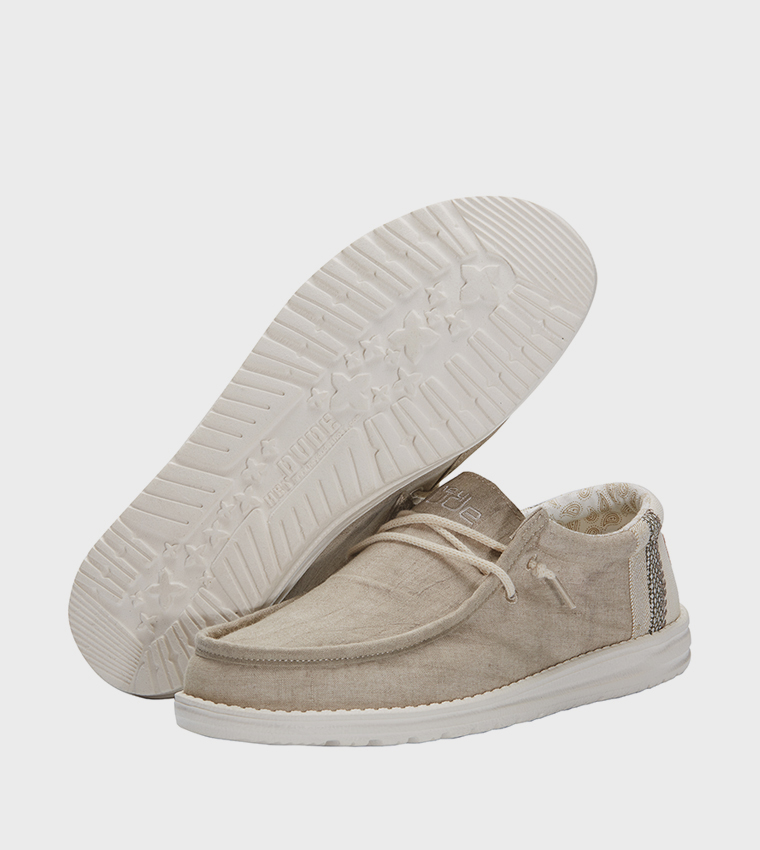 Wally Linen Color Block Slip-On Shoes