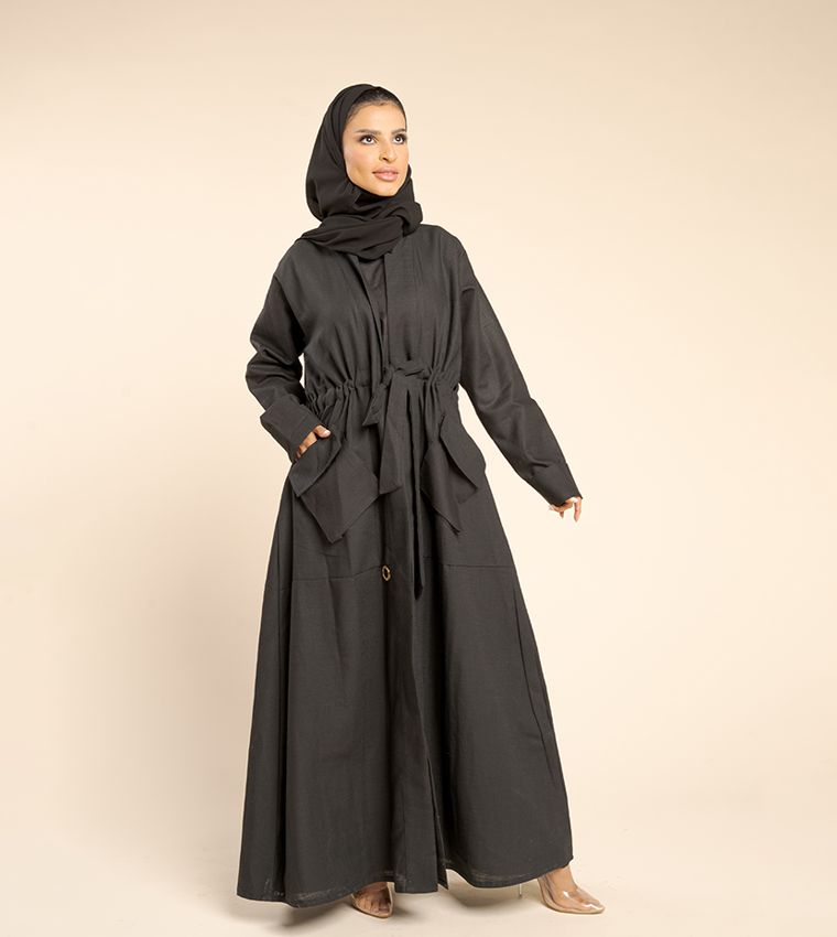 عباية لينن مع فستان