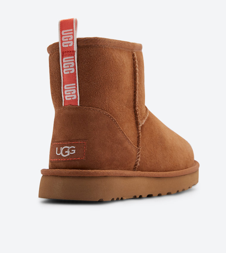 Buy Ugg Classic Mini Ii Graphic Logo Details Boot Brown In Brown |  6thStreet Qatar