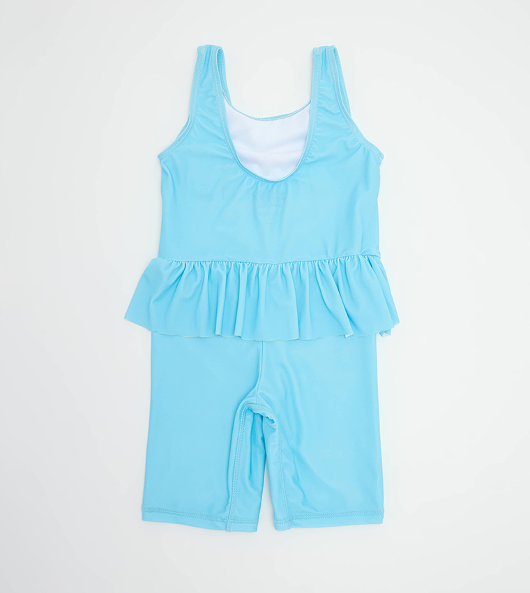 Girl's Tweety Print Peplum Swimsuit