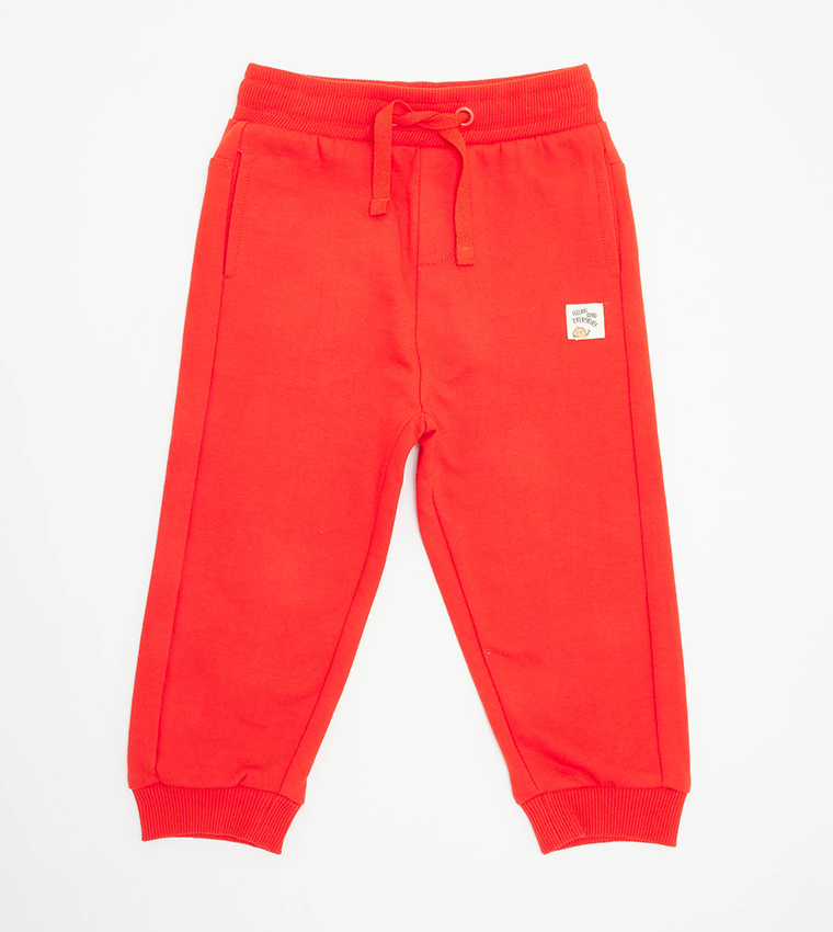 Buy R B Kids Boys Solid Drawstring Waist Joggers In Orange 6thStreet Bahrain