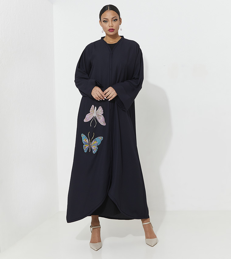 Butterfly Hand Embroidered Abaya