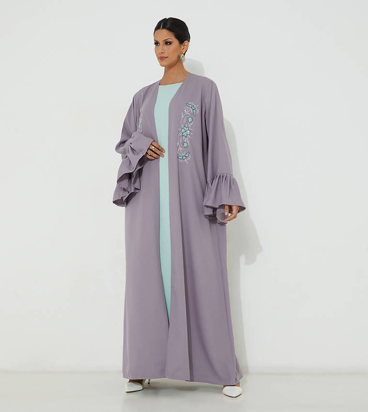 Embroidered Occasional Abaya with Dress