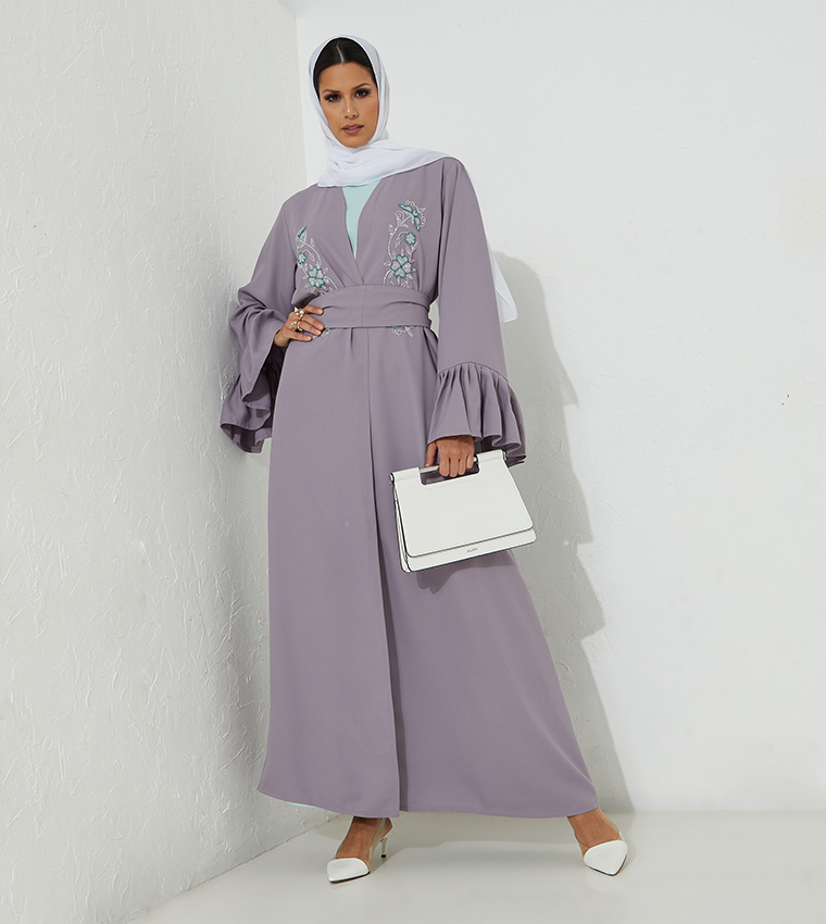 Embroidered Occasional Abaya with Dress