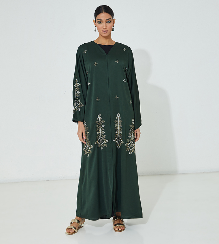 Embroidered abaya dress cheap