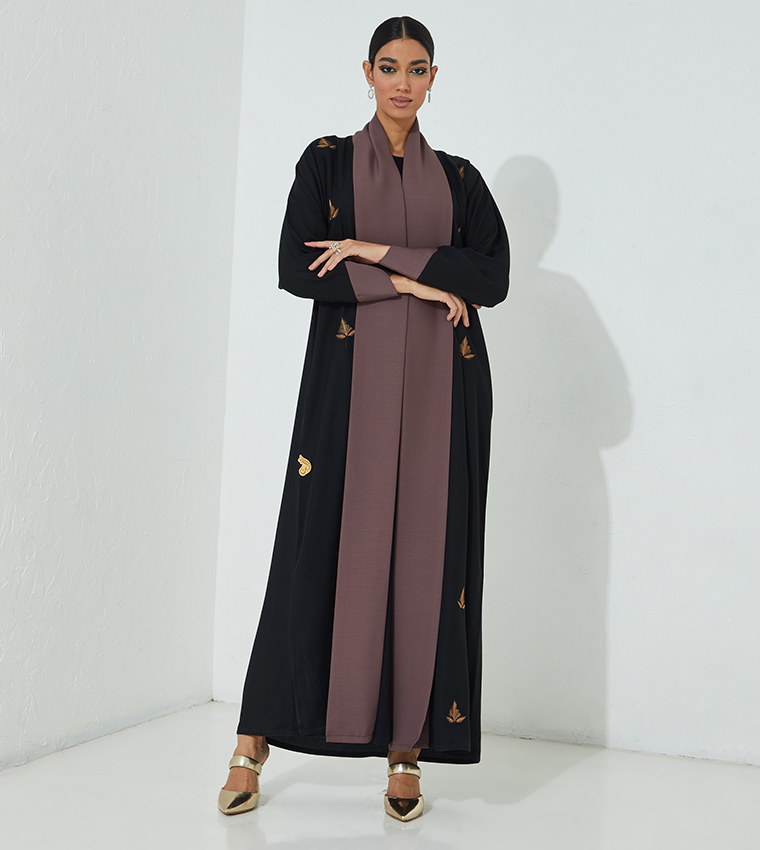 Embroidered Open Abaya