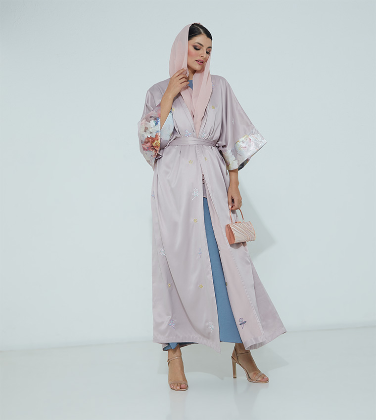 Embroidered Flared Abaya