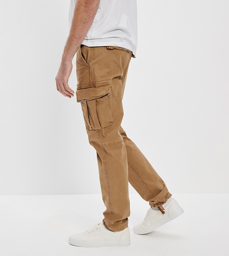 Buy American Eagle Flex Slim Fit Lived In Cargo Pants In Brown | 6thStreet  UAE