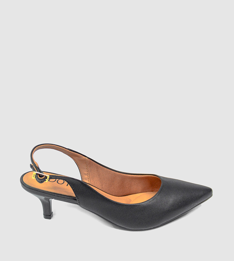 Pointed Toe Sling Back Kitten Heels