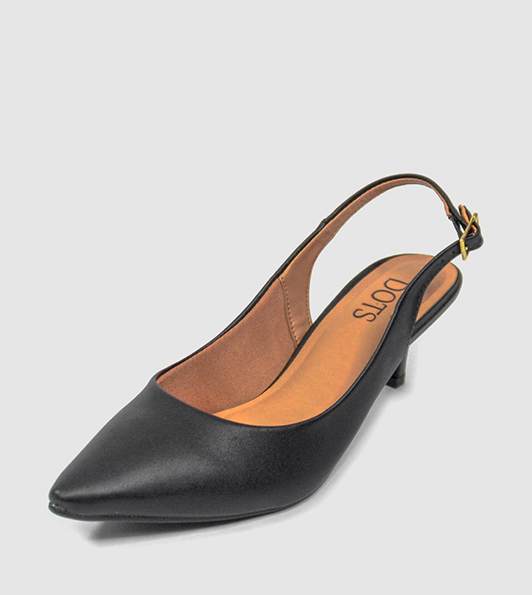 Pointed Toe Sling Back Kitten Heels