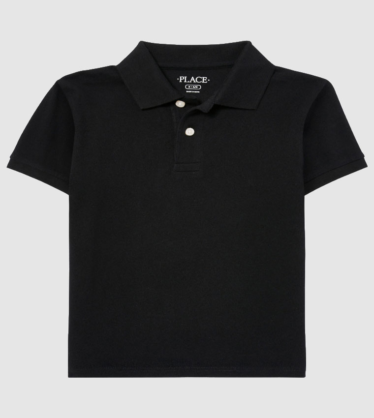 Buy The Children s Place Boys Basic Pique Short Sleeves Polo T Shirt In Black 6thStreet Bahrain