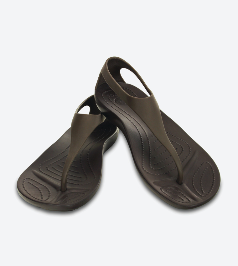 Buy Crocs Sexi T Strap Round Toe Sandals Brown 11354 22Z In Brown 6thStreet Oman