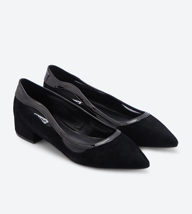 Buy Dune London Scallop Low Block Pumps Black 1137508750008011 In Black 6thStreet Qatar
