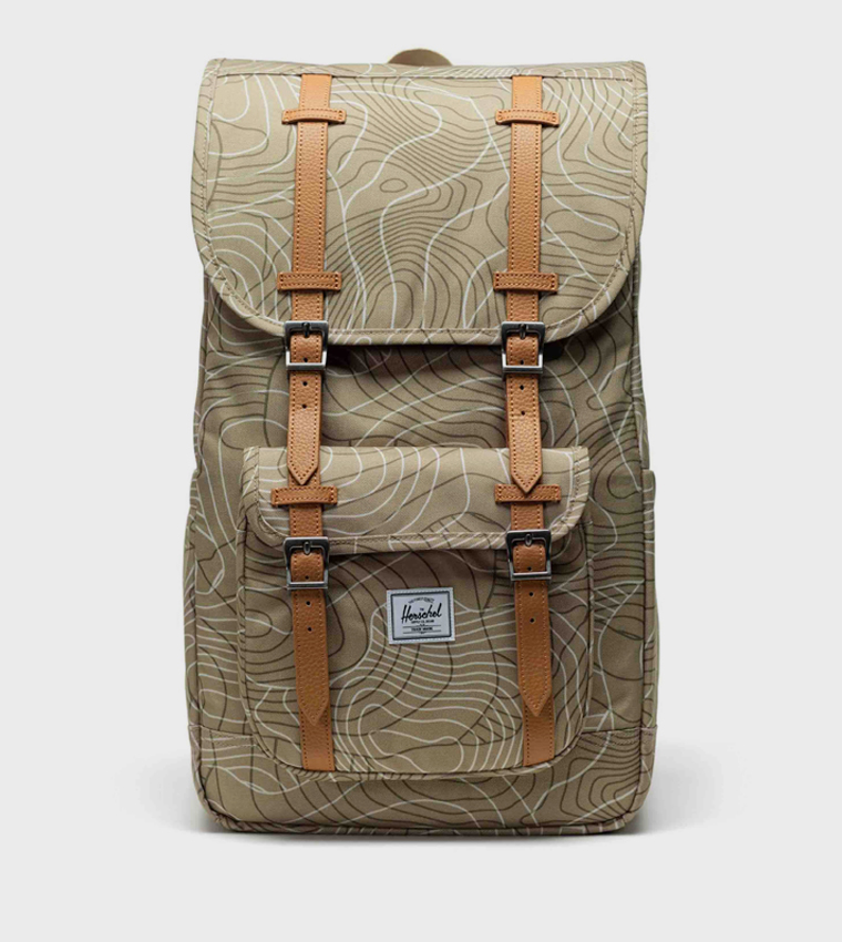 Buy Herschel Little America Printed Flap Backpack In Beige 6thStreet UAE