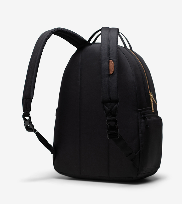 Black leather backpack diaper bag top