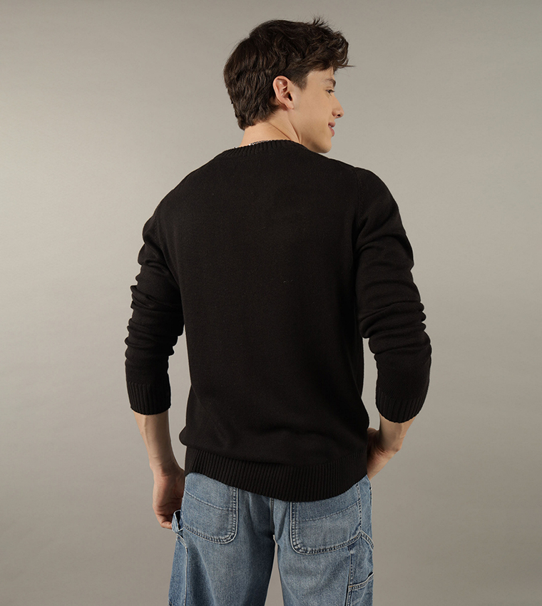 Buy American Eagle Super Soft Crew Neck Sweater In Black 6thStreet Bahrain