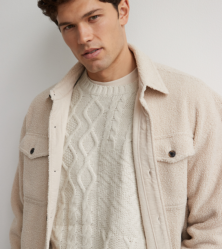Buy American Eagle Super Soft Cable Knit Crew Neck Sweater In Cream 6thStreet Bahrain